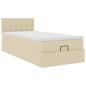 Preview: Ottoman-Bett mit Matratze Creme 90x200 cm Stoff