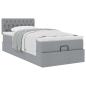 Preview: Ottoman-Bett mit Matratze Hellgrau 90x190 cm Stoff