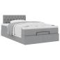 Preview: Ottoman-Bett mit Matratze Hellgrau 120x190 cm Stoff