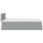 Preview: Ottoman-Bett mit Matratze Hellgrau 120x190 cm Stoff