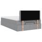 Preview: Ottoman-Bett mit Matratze Hellgrau 120x190 cm Stoff