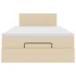 Preview: Ottoman-Bett mit Matratze Creme 120x190 cm Stoff