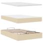 Preview: Ottoman-Bett mit Matratze Creme 120x190 cm Stoff