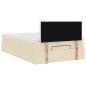 Preview: Ottoman-Bett mit Matratze Creme 120x190 cm Stoff