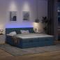 Preview: Ottoman-Bett mit Matratzen & LEDs Blau 180x200 cm Stoff