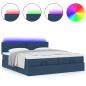 Preview: Ottoman-Bett mit Matratzen & LEDs Blau 180x200 cm Stoff