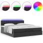 Preview: Ottoman-Bett mit Matratze Schwarz 200x200 cm Kunstleder