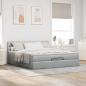 Preview: Ottoman-Bett mit Matratzen Hellgrau 200x200 cm Stoff