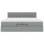 Preview: Ottoman-Bett mit Matratzen Hellgrau 200x200 cm Stoff