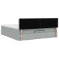 Preview: Ottoman-Bett mit Matratzen Hellgrau 200x200 cm Stoff
