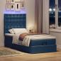Preview: Ottomane Bett mit Matratze & LEDs Blau 90x200 cm Stoff