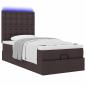 Preview: Ottoman-Bett mit Matratze Dunkelbraun 100x200 cm Stoff