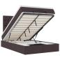 Preview: Ottoman-Bett mit Matratze & LEDs Dunkelbraun 120x190 cm Stoff