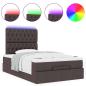 Preview: Ottoman-Bett mit Matratze & LEDs Dunkelbraun 120x190 cm Stoff