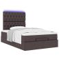 Preview: Ottoman-Bett mit Matratze & LEDs Dunkelbraun 120x190 cm Stoff