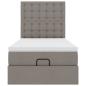 Preview: ARDEBO.de - Ottoman-Bett mit Matratze Taupe 90x200 cm Stoff