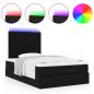 Preview: Ottoman-Bett mit Matratze Schwarz 120x190 cm Stoff