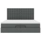 Preview: Ottoman-Bett mit Matratzen Dunkelgrau 200x200 cm Stoff