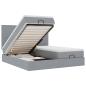 Preview: Ottoman-Bett mit Matratzen Hellgrau 160x200 cm Stoff
