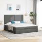 Preview: Ottoman-Bett mit Matratze Dunkelgrau 160x200 cm Stoff