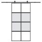 Preview: ARDEBO.de - Schiebetür mit Beschlag 102,5x205 cm Hartglas und Aluminium