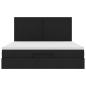Preview: Ottoman-Bett mit Matratze Schwarz 160x200 cm Stoff