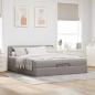Preview: Ottoman-Bett mit Matratze Taupe 200x200 cm Stoff