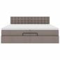 Preview: Ottoman-Bett mit Matratze Taupe 200x200 cm Stoff
