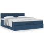 Preview: Ottoman-Bett mit Matratze Blau 200x200 cm Stoff