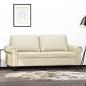 Preview: ARDEBO.de - 2-Sitzer-Sofa Creme 140 cm Kunstleder