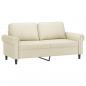 Preview: 2-Sitzer-Sofa Creme 140 cm Kunstleder