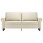 Preview: 2-Sitzer-Sofa Creme 140 cm Kunstleder