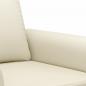 Preview: 2-Sitzer-Sofa Creme 140 cm Kunstleder