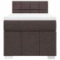 Preview: ARDEBO.de - Boxspringbett mit Matratze Dunkelbraun 90x200 cm Stoff