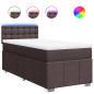 Preview: Boxspringbett mit Matratze Dunkelbraun 90x200 cm Stoff