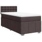 Preview: Boxspringbett mit Matratze Dunkelbraun 90x200 cm Stoff