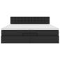 Preview: Ottoman-Bett mit Matratzen Schwarz 200x200 cm Kunstleder
