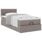 Preview: Ottoman-Bett mit Matratze Taupe 100x200 cm Stoff