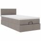 Preview: Ottoman-Bett mit Matratze Taupe 100x200 cm Stoff