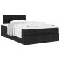Preview: Ottoman-Bett mit Matratze Schwarz 120x190 cm Stoff