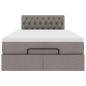 Preview: Ottoman-Bett mit Matratze Taupe 120x200 cm Stoff