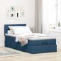 Preview: Ottoman-Bett mit Matratze Blau 100x200 cm Stoff