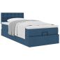 Preview: Ottoman-Bett mit Matratze Blau 100x200 cm Stoff