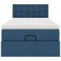 Preview: Ottoman-Bett mit Matratze Blau 100x200 cm Stoff