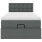 Preview: Ottoman-Bett mit Matratze Dunkelgrau 90x190 cm Stoff