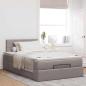 Preview: Ottoman-Bett mit Matratze Taupe 120x190 cm Stoff