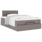 Preview: Ottoman-Bett mit Matratze Taupe 120x190 cm Stoff
