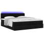 Preview: Ottoman-Bett mit Matratzen Schwarz 200x200 cm Stoff