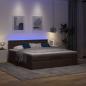 Preview: Ottoman-Bett mit Matratzen Dunkelbraun 200x200 cm Stoff
