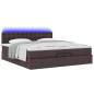 Preview: Ottoman-Bett mit Matratzen Dunkelbraun 200x200 cm Stoff